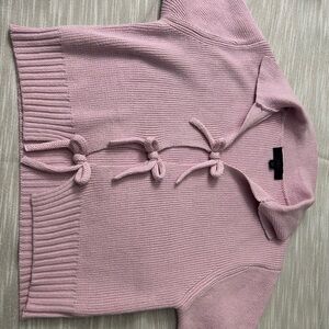 Zara Light Pink Cardigan with Bow Accents